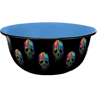 Gedalabels Müslischale Skull Neon Emaille-Optik Schwarz 600 ml