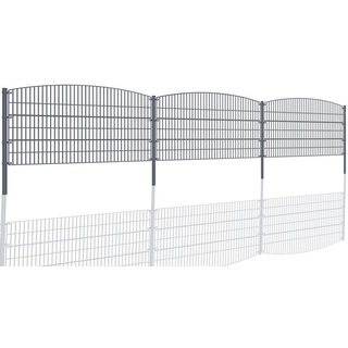 Aileenstore Gartenzaun Mattenzaun Doppelstabmattenzaun Anthrazit Grau Rund