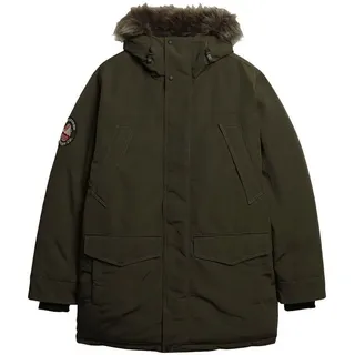 Superdry Everest Faux Fur Jacke Army Khaki Green M