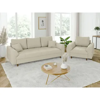 s-style möbel Couch Cord 3-Sitzer Beige