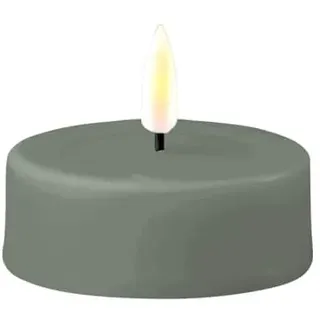 Deluxe Homeart Flammenloses LED-Jumbo-Teelicht-Set für den Innenbereich, mit Real FlameTM-Technologie, batteriebetriebene Kerze (Salvie Green)