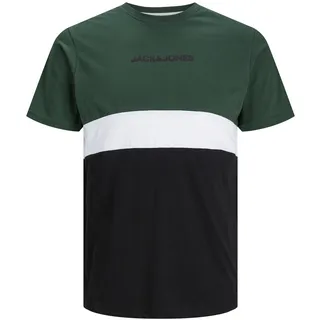 Jack & Jones Herren Rundhals T-Shirt JJEREID BLOCKING Regular Fit Mountain View 12233961 L