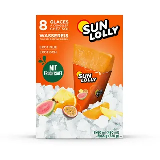 Sun Lolly Wassereis zum Selbsteinfrieren mit exotischem Geschmack 8er