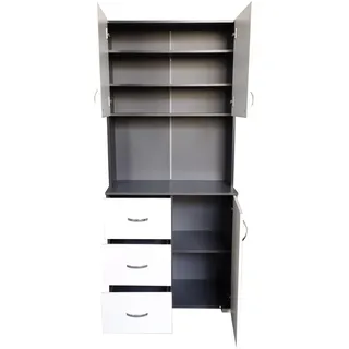 Hti-Living Küchenschrank Hochschrank Blanca 80 x 180 x 40 cm GRAU/WEISS