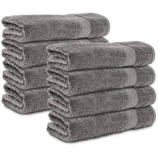 Komfortec Handtücher 100% Baumwolle, 470 g/m2, Frottee (8-St), Badetücher 50x100 cm Set, Weich grau
