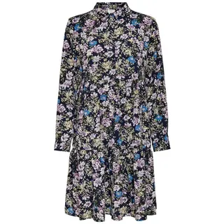 JACQUELINE de YONG Shirtkleid Kurzes Langarm Gemusterte Tunika JDYPIPER (lang) JDYPIPER L/S AOP SHIRT DRESS WVN NOOS schwarz 34