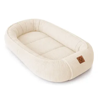 Babynestchen Neugeborene – Babynest aus Waffelpique Baumwolle – Nestchen Baby für Babybett & Kinderbett – Babykokon Tragbar – OEKO-TEX zertifiziert – Zubehör Babybett - Beige Waffelpique
