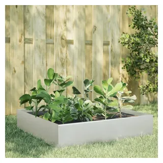 vidaXL Hochbeet 100 x 100 x 33,5 cm Silber