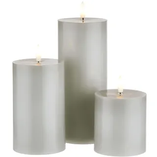 Butlers LED-Kerzen NORDIC LIGHT 3er-Set in Grau | Gr.: onesize