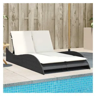 vidaXL Sonnenliege Doppelliege 114 x 205 x 73 cm Schwarz