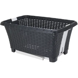 Klappbarer Wäschekorb mit Beinen - Ergonomischer Kunststoff-Wäscheständer für komfortables Arbeiten - Anthrazit/Grau - 60x40x58cm - Platzsparend verstaubar