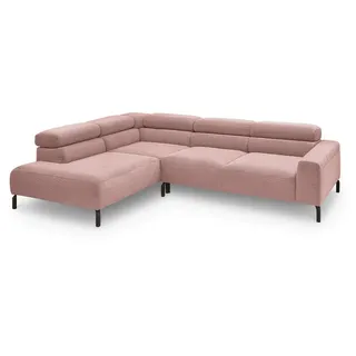 KAWOLA Ecksofa Cord 4-Sitzer Rosa