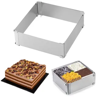 Eckig Backformen, Edelstahl Backform Tortenring, Backrahmen Verstellbar, Eckiger Backblech Ausziehbar, Backrahmen Ausziehbar, Eckiger Tortenring, Zum Kuchen Backen Und Nachtisch, Spülmaschinenfest