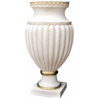 JVmoebel Skulptur XXL Vase Tisch Dekoration Deko Vasen Antik Stil Figur Kelch Rom 0882 weiß