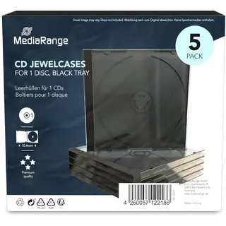 MediaRange BOX31 5er-Pack CD-Jewelcases für 1 Disc schwarz