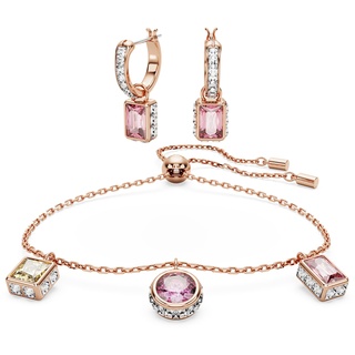 Swarovski Stilla Set, Rosé Vergoldete Halskette und Ohrringe mit Strahlenden Swarovski Kristallen