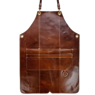 Angus Stoke Premium Lederschürze BOB - Vollleder Grillschürze - Vintage Leder Schürze BBQ & Küche & Bar Bob (S-M) - S-M