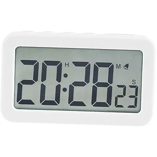kowaku Digitaluhr/Desktop Tischuhren/einfach/kleine Uhr/Nachttischuhren mit Count Up Und Down Timer für Kinder Und Erwachsene zu Hause, Weiß