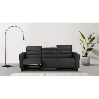 Home Affaire 3-Sitzer HOME AFFAIRE "Carpari, 224cm, manuelle od. elektrische Relaxfunktion in 2 Sitzen", schwarz, B:224cm H:97cm T:100cm, Sofas, mit USB-A/C, Kopfteilverstellung, Echtleder, Kunstleder, Webstoff