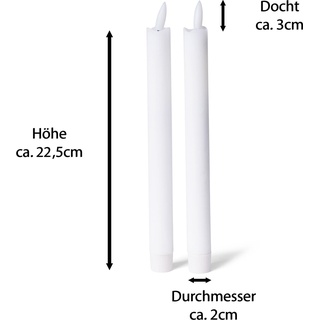 Novaliv, LED Kerzen, 24er Set Stabkerze LED - Stabkerze aus Echtwachs bewegliche Flamme Timer - 20cm Höhe für 2,2cm (24 x)