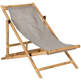Gardenson Strandstuhl, Grau, Holz, Textil, Bambus, Rattan, 73x79x73 cm, Gartenmöbel, Gartenstühle