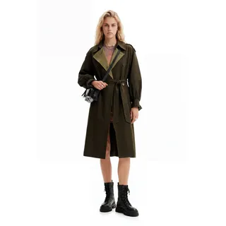 Desigual, Oversize-Trenchcoat Gürtel, Baumwolle, GrüN, XL, GREEN, XL