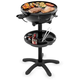 Tristar Elektrogrill BQ-2885, 2400 W, Ø 41 cm, mit Ständer, Deckel & Thermometer, auch als Tischgrill schwarz