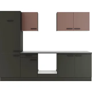 OPTIFIT Küchenzeile Nizza 270 cm Rostrot/Anthrazit matt