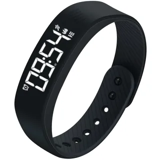 Hyunlai Armband mit Vibrationsalarm - Schrittuhr mit Kalorienzähler, LED-Display, verstellbares Armband, wiederaufladbar, Sport mit Zeit & IP65 wasserdicht für den täglichen Gebrauch