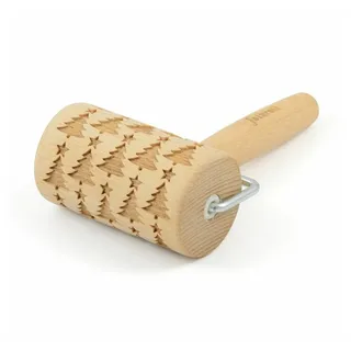 Folkroll Teigroller 3D-Motiv-Teigrolle Buchenholz, Christbaum