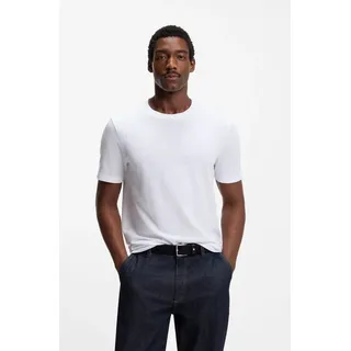 BOSS T-Shirt Tiburt mit Jacquard-Struktur, regular fit weiß 4XL (58)