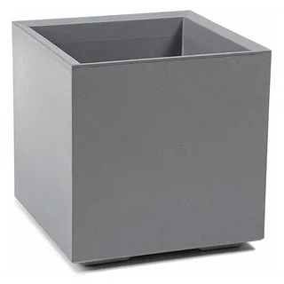 ONDIS24 Pflanzkübel Caro Beton Optik Blumenkübel mit Rollen aus Kunststoff 100% Recycled, frostsicher und UV-beständig grau 36 l | 39 cm x 39.4 cm x 39 cm