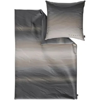 Bugatti Bettwäsche gestreift Grau/Beige 155 x 220 cm + 2 x 80 x 80 cm