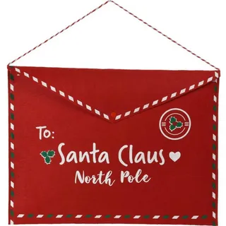 Koopman Dekofigur Weihnachtsdeko Geschenkverpackung roter Filz-Umschlag XXL 39x50cm