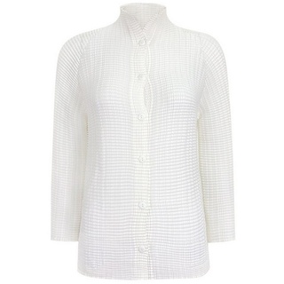 RUZU UG Blusentop Hemdbluse Neue Damen-Langarmshirts,Hemden,Jacken Damen Weiß