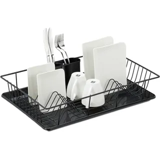 Relaxdays Abtropfgestell 34,5 x 12,5 cm schwarz