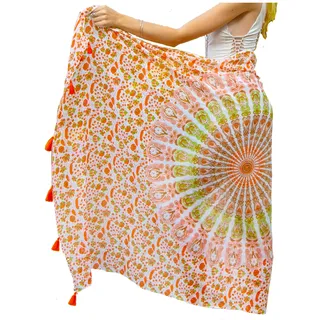 Mandala Life ART Damen Sarong, Pareo,Bikini Vertuschen, Strandtuch,Wickelrock, TapisserieWickeltuch Schal Halstuch - Hochwertiger Rayon - Weich und Leicht - Einheitsgröße