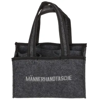 Out of the Blue Männerhandtasche für 6 Bierflaschen 24x14x16cm aus Filz Anthrazit
