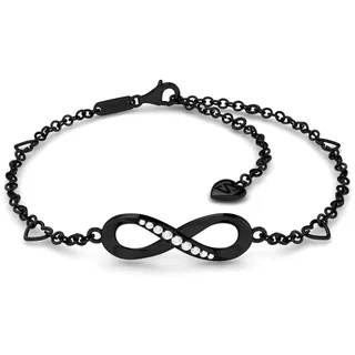 SERASAR Fußkette Fußkettchen aus Sterlingsilber "Infinity" (1-tlg), Infinity Sign Fußkettchen für Damen 925er Sterling Silber schwarz