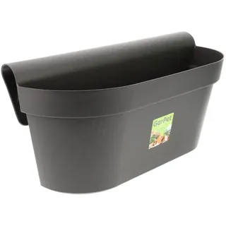GarPet Geländerkasten Balkon mit Wasserspeicher Blumentopf Zaun Blumenkasten Geländer Balkontopf Balkonkasten Anthrazit