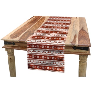 Abakuhaus Tischläufer Esszimmer Küche Rechteckiger Dekorativer Tischläufer, Weihnachten skandinavisch rot|weiß 40 cm x 180 cm