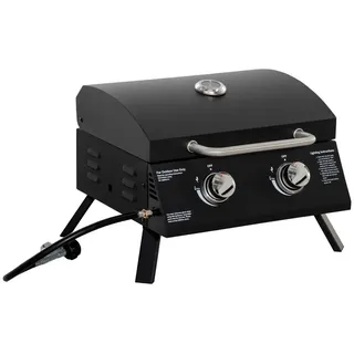 Outsunny Tischgrill Gasgrill Schwarz