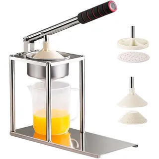 Manuelle Orangenpresse, Edelstahl Saftpresse mit 2 Saftköpfe: Mit Stacheln und Flach, bedienbare Zitruspresse, Maximalen Genuss Obstpresse Zitruspresse, für Küche, Bar