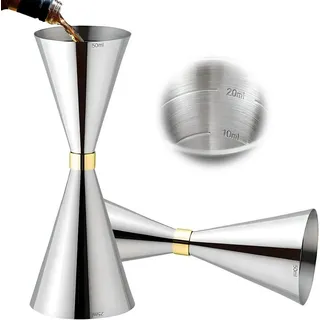 FELIXLEO Cocktail-Set Edelstahl Messbecher Jigger Spirit mit 5-50ml Markierungen, Silber., (1-tlg)