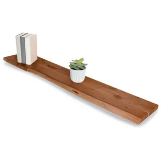 Steckboard mit Baumkante Wandregal Akazie massiv nussbaum lackiert 120 x 20 Aman