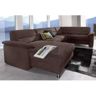 sit&more Wohnlandschaft Ascara U-Form, inklusive Boxspring/Federkern-Polsterung, wahlweise mit Schlaffunktion braun