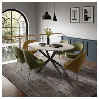 Vicco Esstisch Loyd 120 x 76.5 cm ausziehbar Weiß/Schwarz