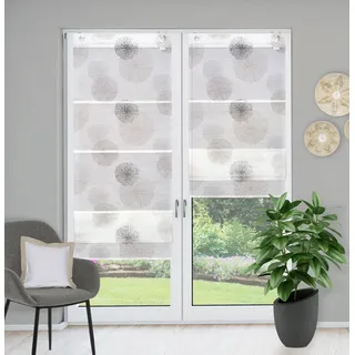 HOME WOHNIDEEN Rollo Kreise 70 x 210 cm grau