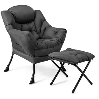 Costway Relaxsessel mit Hocker Polyester 0 x 0 x 0 cm Grau