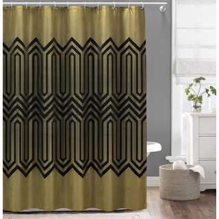 Duck River Textile Duschvorhang, Gold-schwarz, 70x72